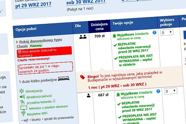 Treść, odpowiednie barwy - wszystko służy jak najszybszej sprzedaży tego, co serwis chce sprzedać