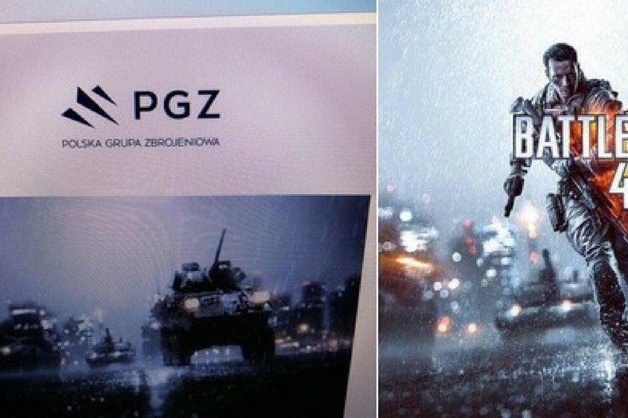 Twórcy newslettera Polskiej Grupy Zbrojnej "skorzystali" z grafiki stworzonej na potrzeby gry "Battlefield 4".