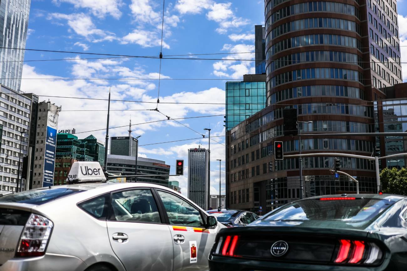 Samochód Ubera w Warszawie.