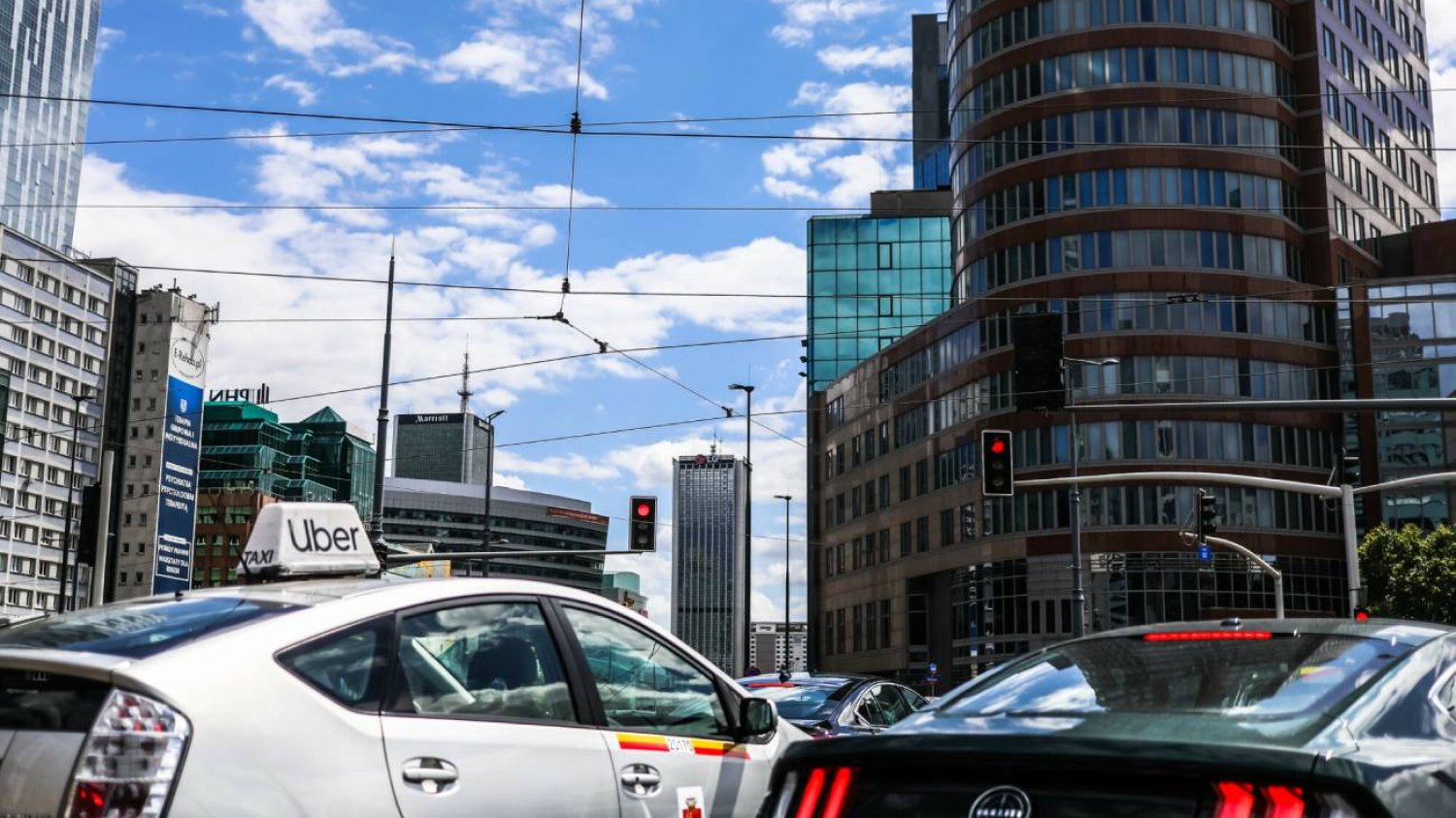 Samochód Ubera w Warszawie.
