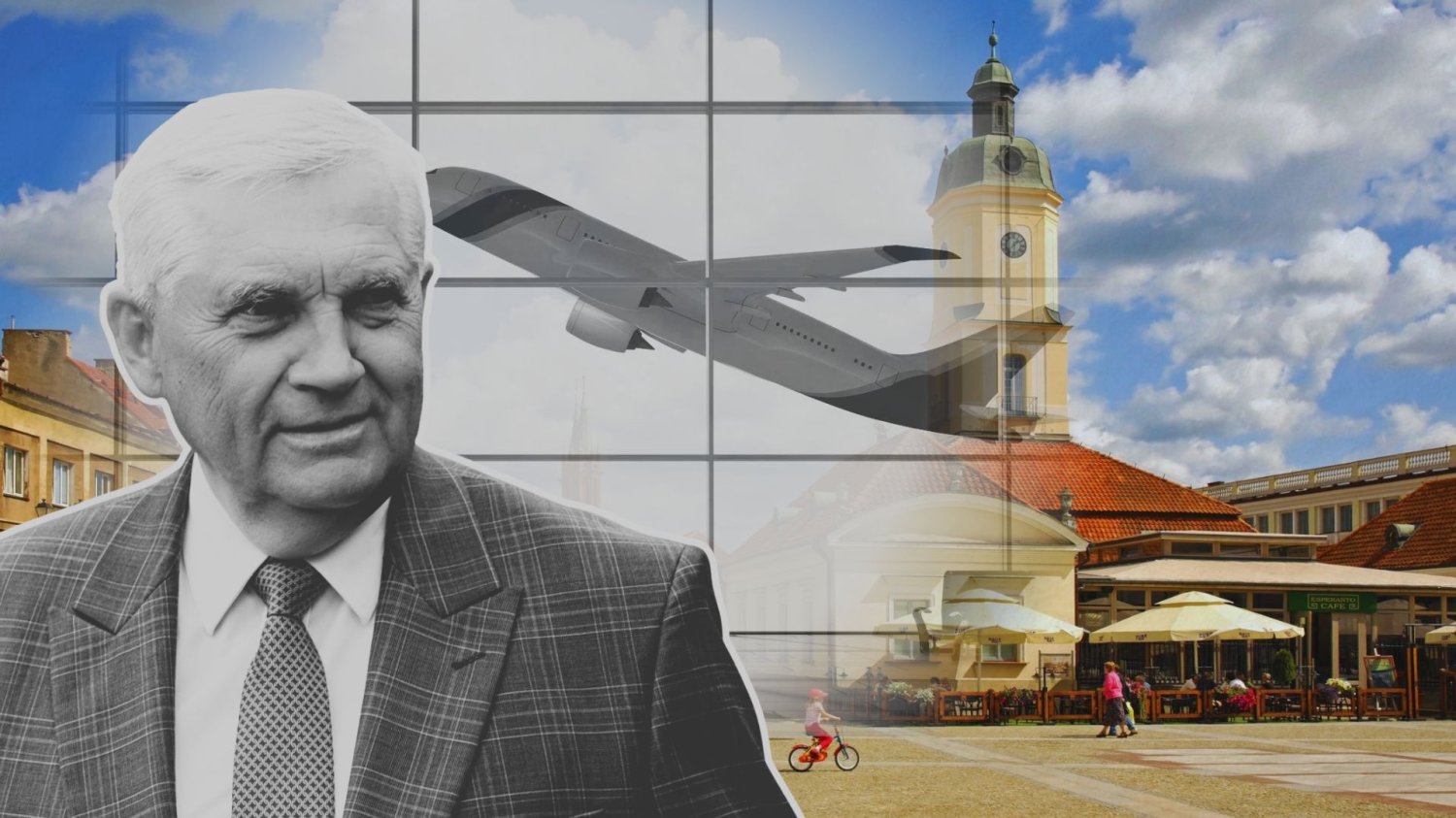 Prezydent Białegostoku marzy o lotnisku. Truskolaski: Po prawie 40 latach przyszło mi to realizować Tadeusz Truskolaski na tle lotniska i Białegostoku.