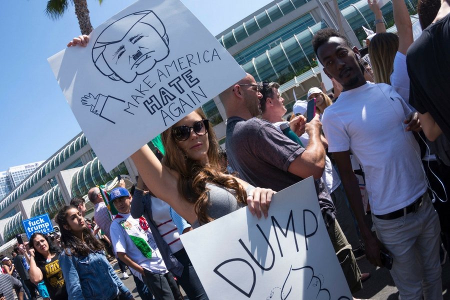 Manifestacja przeciwników Donalda Trumpa.