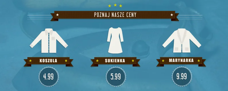 Cennik zależy od rodzaju prasowanego ubrania.