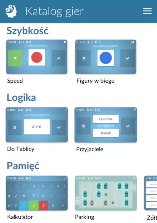 Wygląd aplikacji Neurogra.