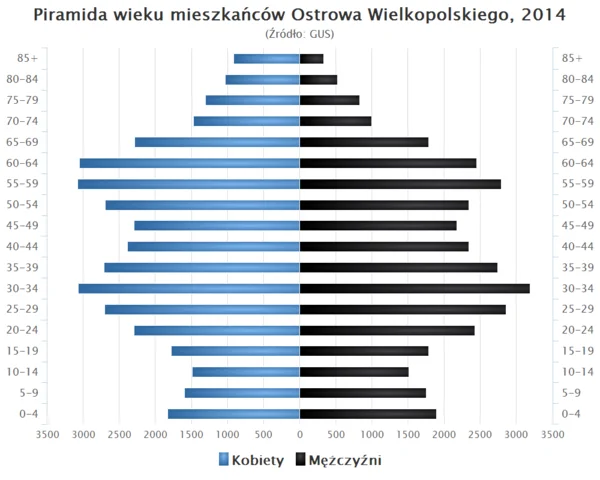 Piramida wieku Ostrowa Wielkopolskiego.