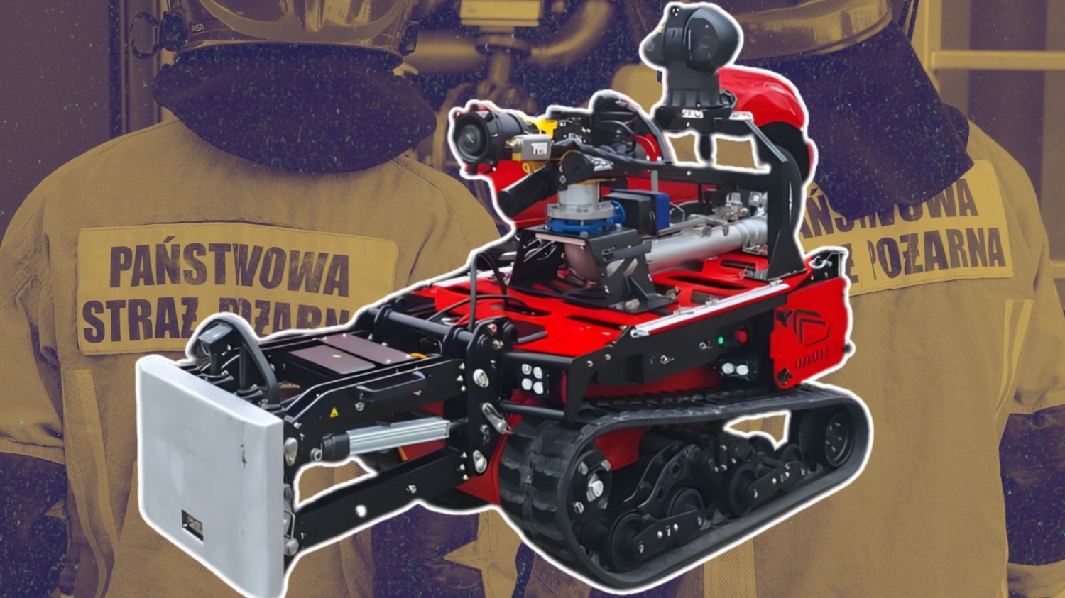 Krakowscy strażacy mają robota do zadań specjalnych. Coraz więcej robotów ratuje w Polsce życia Robot gaśnicy i strażacy. Takich maszyn w Polsce przybywa.