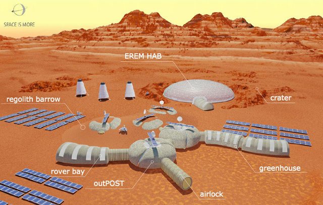 Wygląd modułowej bazy wg projektu Space is More.