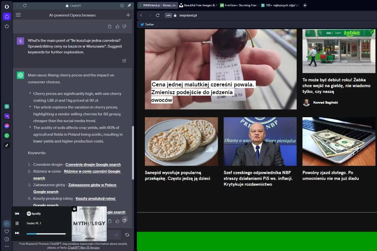 Okno Opery ze stroną INNPoland.