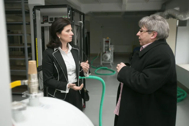 Podsekretarz Stanu w Ministerstwie Gospodarki, Ilona Antoniszyn-Klik podczas spotkania z prezesem Nantes w Bolesławcu.
