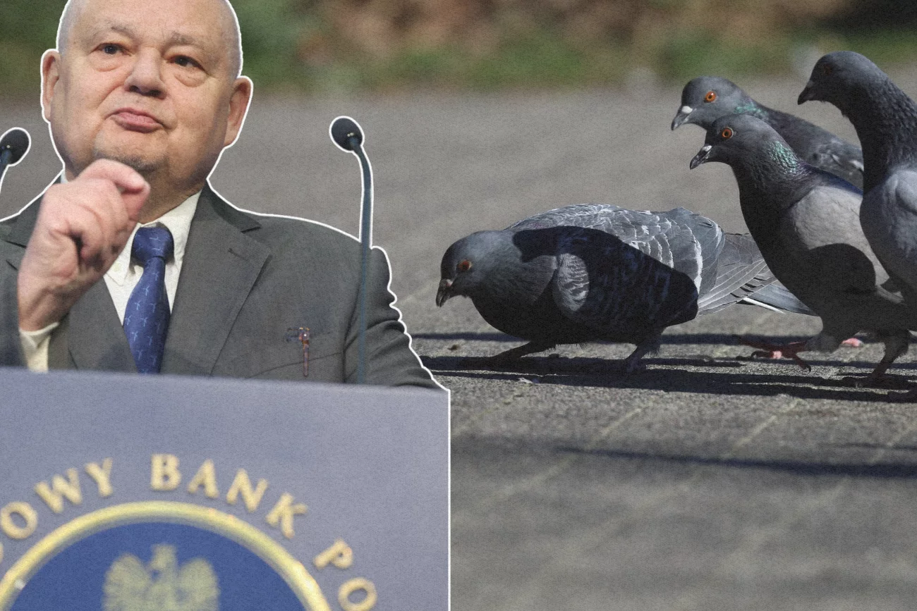 Adam Glapiński i gołębie.