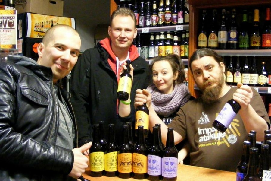 Łukasz Rokicki i Andrzej Miller, założyciele Browaru Rockmill, z wizytą w Browarium.