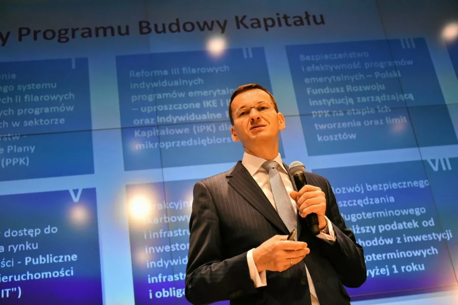 Mateusz Morawiecki podczas pierwszego podejścia do zmian w OFE, w lipcu br.