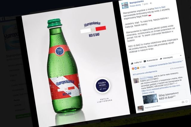 Staropolanka ogłosiła współpracę z kontrowersyjną marką Red is bad. Facebookowy profil producenta wody wypełnia się setkami negatywnych komentarzy