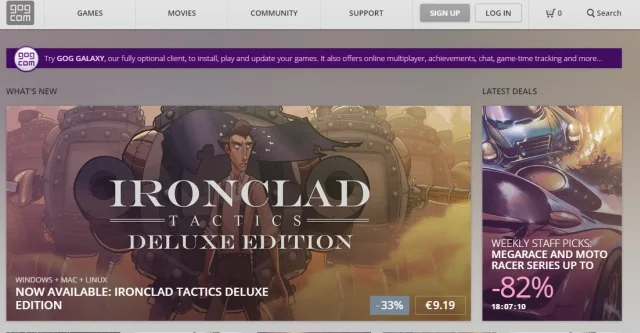 Portal GOG.com umożliwia zakup gier w atrakcyjnych cenach
