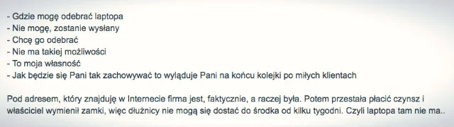 Jeden w wykopowiczów przytacza rozmowę z przedstawicielem serwisu