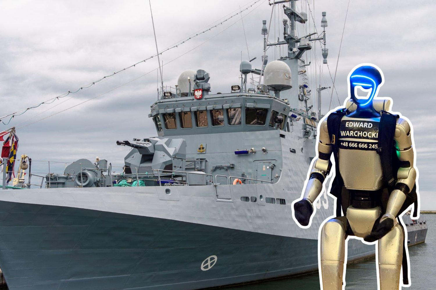 Chińskie auta mają zakaz wjazdu, a robot już nie? Burza po nagraniu wojska Edward Warchocki i okręt polskiej marynarki