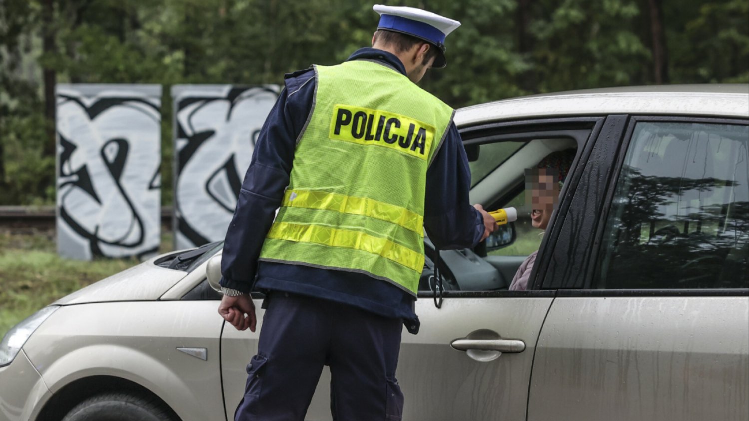 Policyjna kontrola trzeźwości.