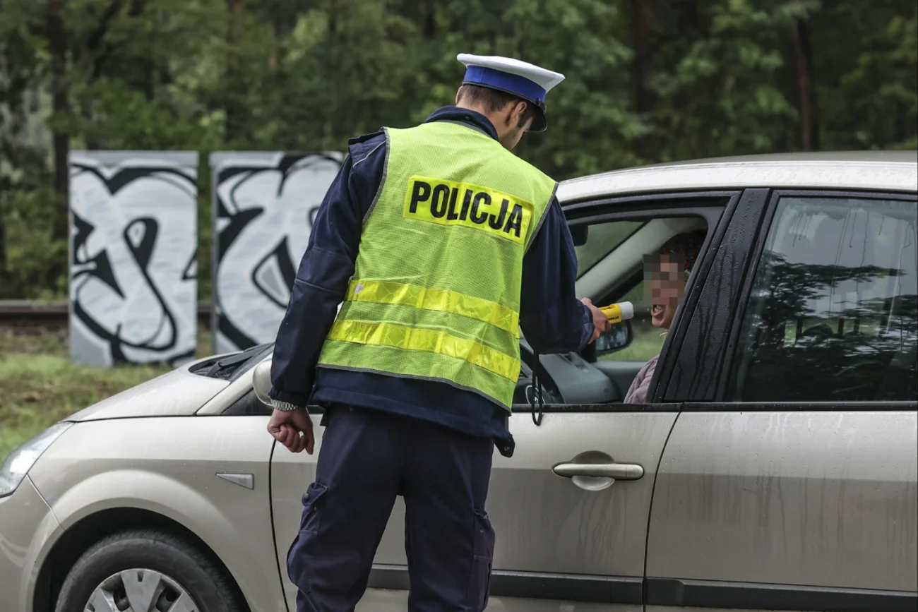 Policyjna kontrola trzeźwości.