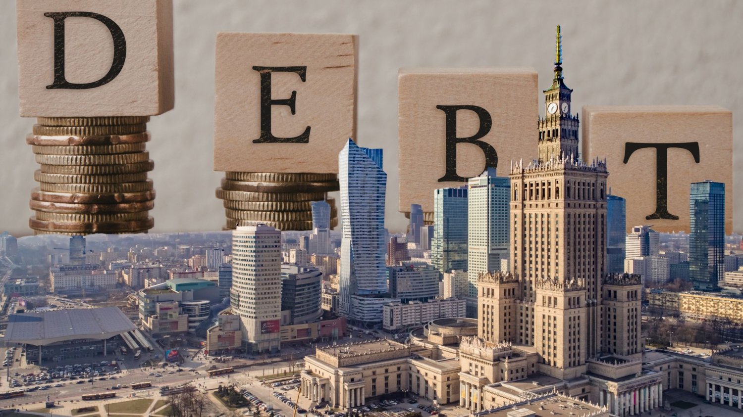 Panorama Warszawy na tle rosnącego kredytu.
