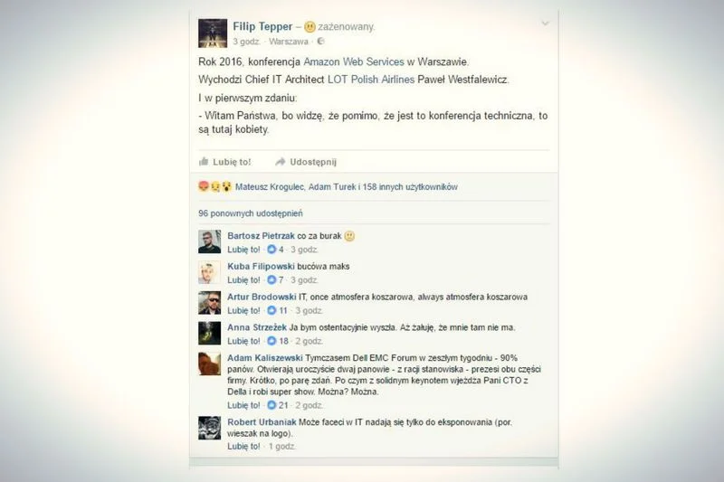 Wystąpienie Pana Pawła Westfalewicza wywołało w środowisku szereg krytycznych komentarzy.