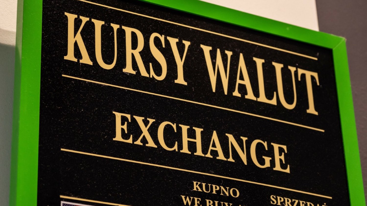 Tablica kursów wymiany walut w kantorze