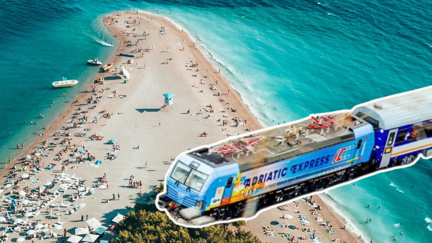 Plaża, pociąg Adriatic Express.