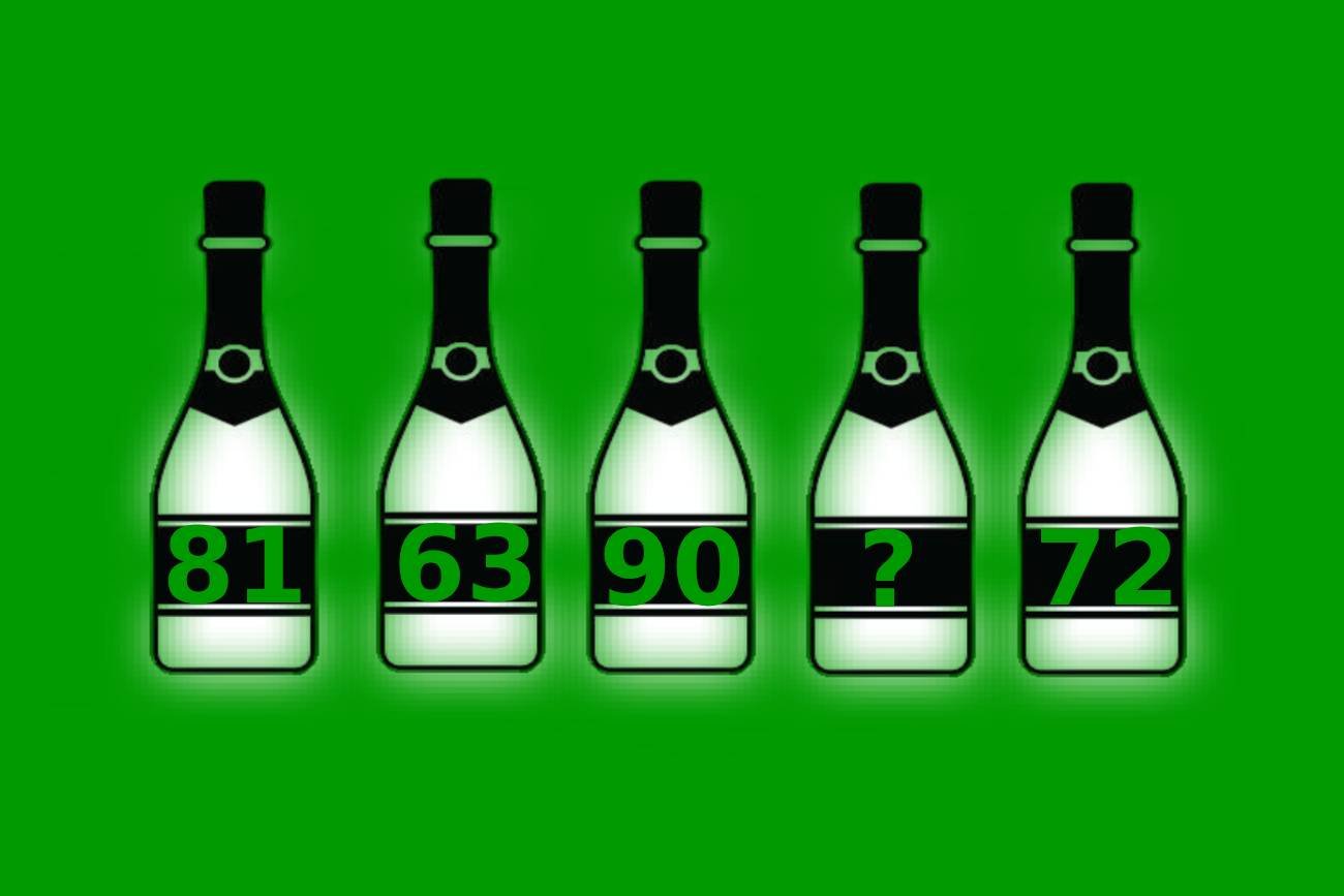 Jakiego numeru brakuje na butelce?