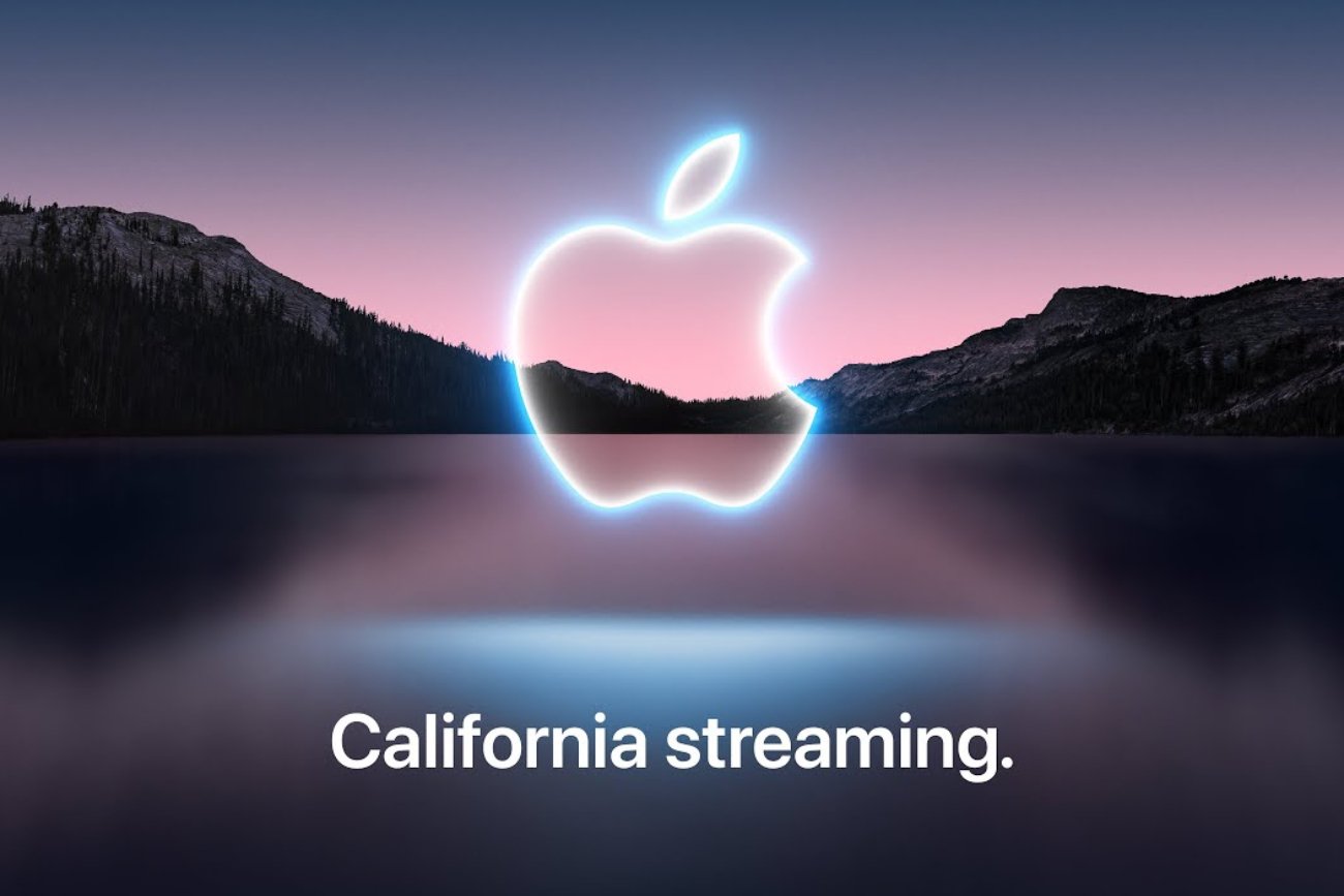 plansza zapowiadająca Apple Event z logiem Apple i napisem "California streaming."