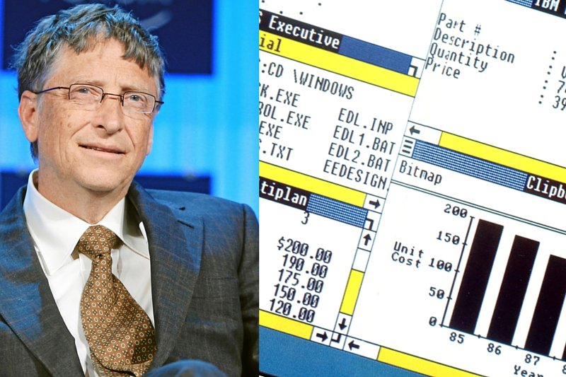 Bill Gates i jego dziecko - Microsoft Windows.