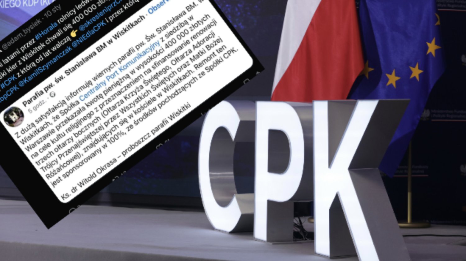 Przelew od CPK dla parafii w Wiskitkach