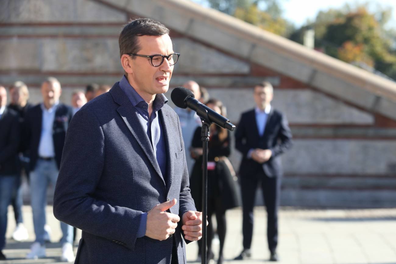 Premier Mateusz Morawiecki podczas Święta Piłki Nożnej na PGE Narodowym