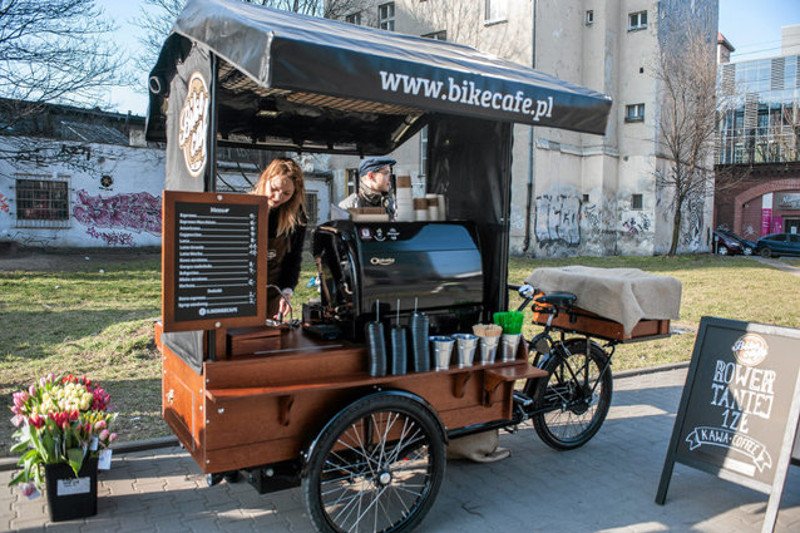 Jeden z rowerów mobilnej kawiarni Bike Cafe.