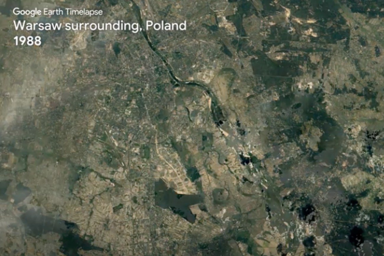 Nowy timelapse od Google. Tak zmieniła się Polska w kilkadziesiąt lat