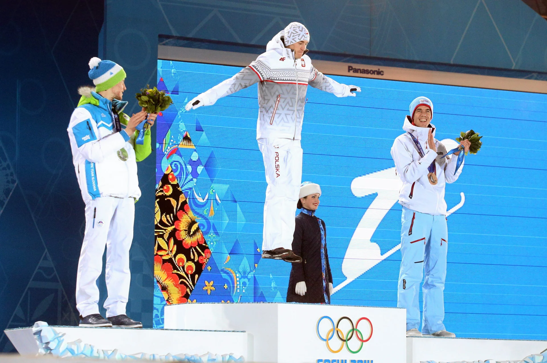 Kamil Stoch na podium w Soczi