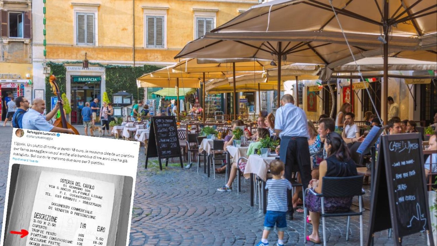 Restauracja, turyści, paragon.