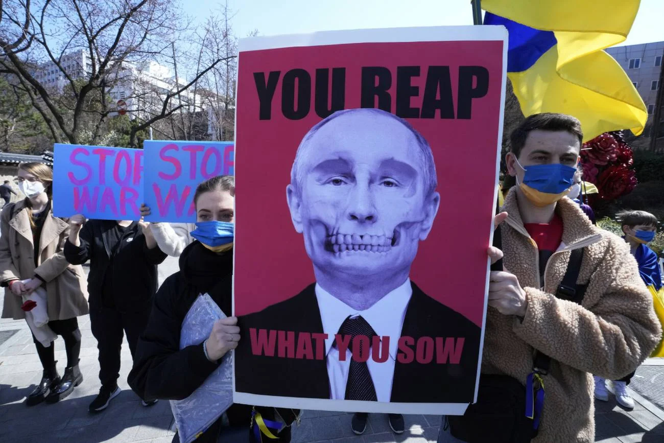 Protest przeciw wojnie Rosji w Ukrainie