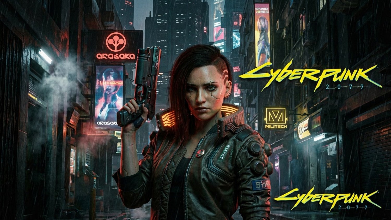 Postać z gry Cyberpunk 2077.