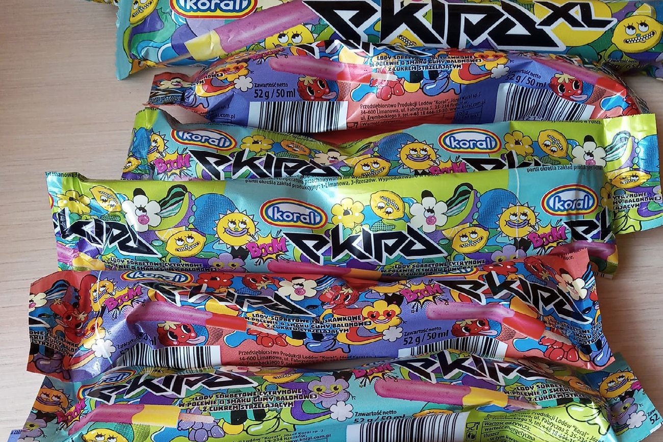 papierki po lodach koral marki ekipa