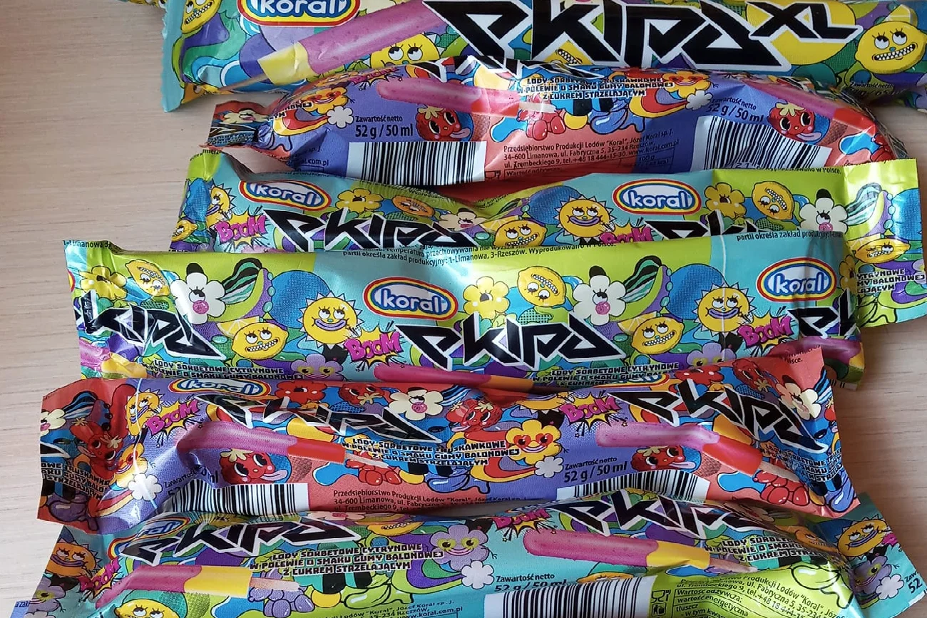 papierki po lodach koral marki ekipa