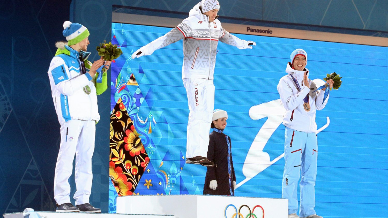Kamil Stoch na podium w Soczi