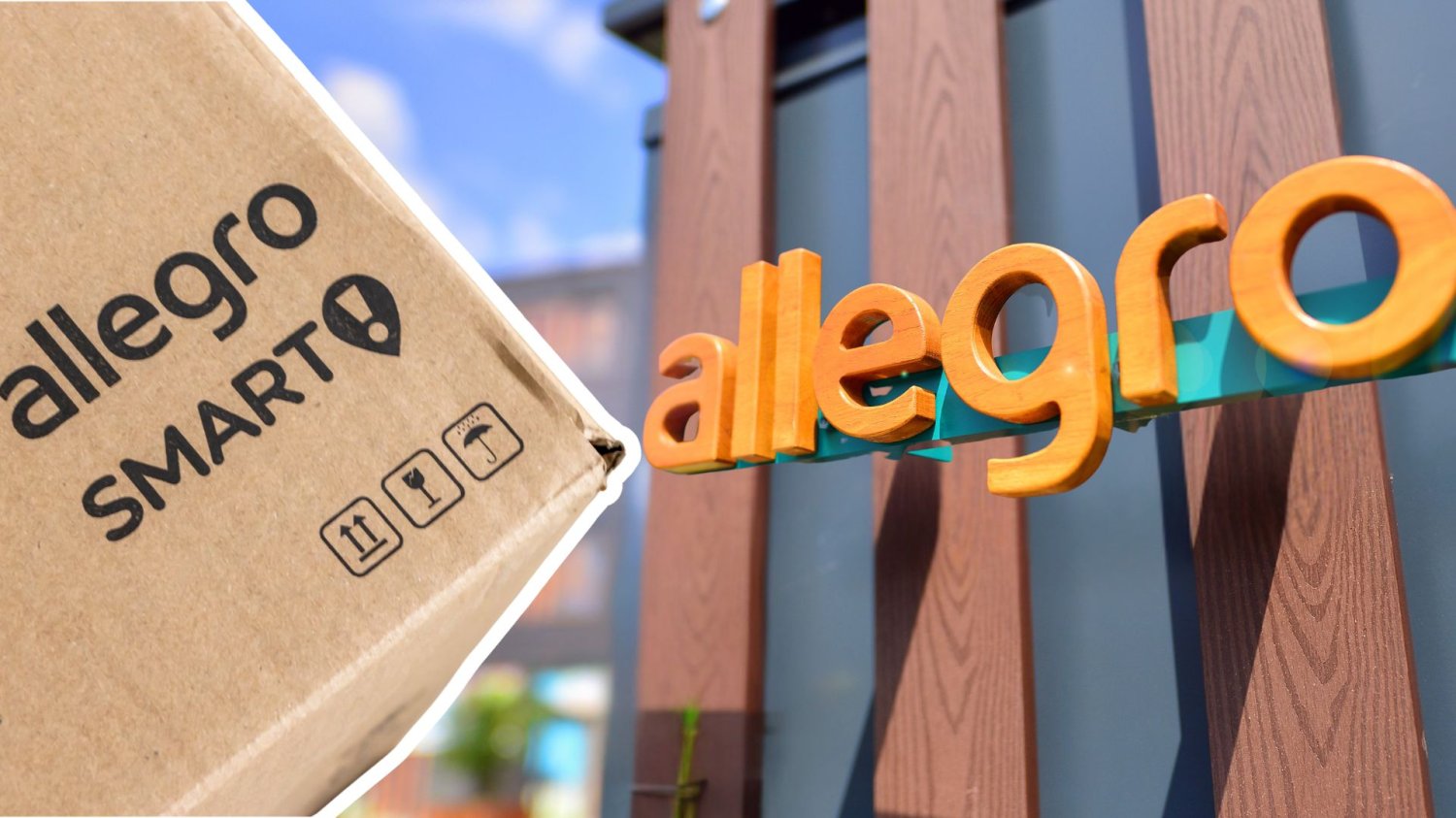 Allegro Pack startuje. Koniec z marżą, platforma oddaje kartony po kosztach Logo firmy Allegro, karton.