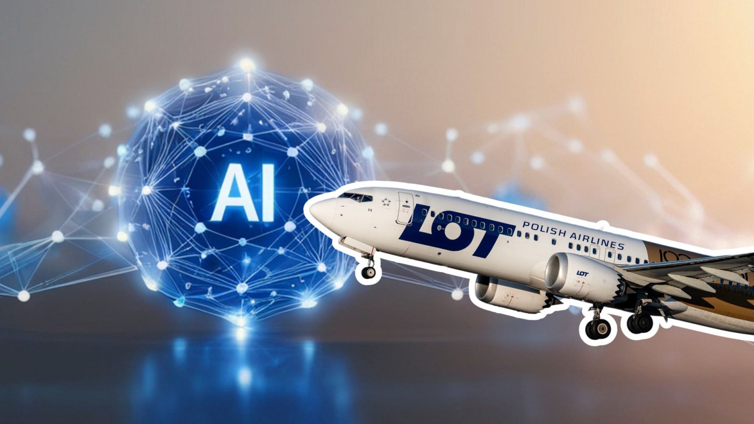 PLL LOT wdraża AI od ElevenLabs. Koniec z piekłem infolinii. AI, samolot PLL LOT.