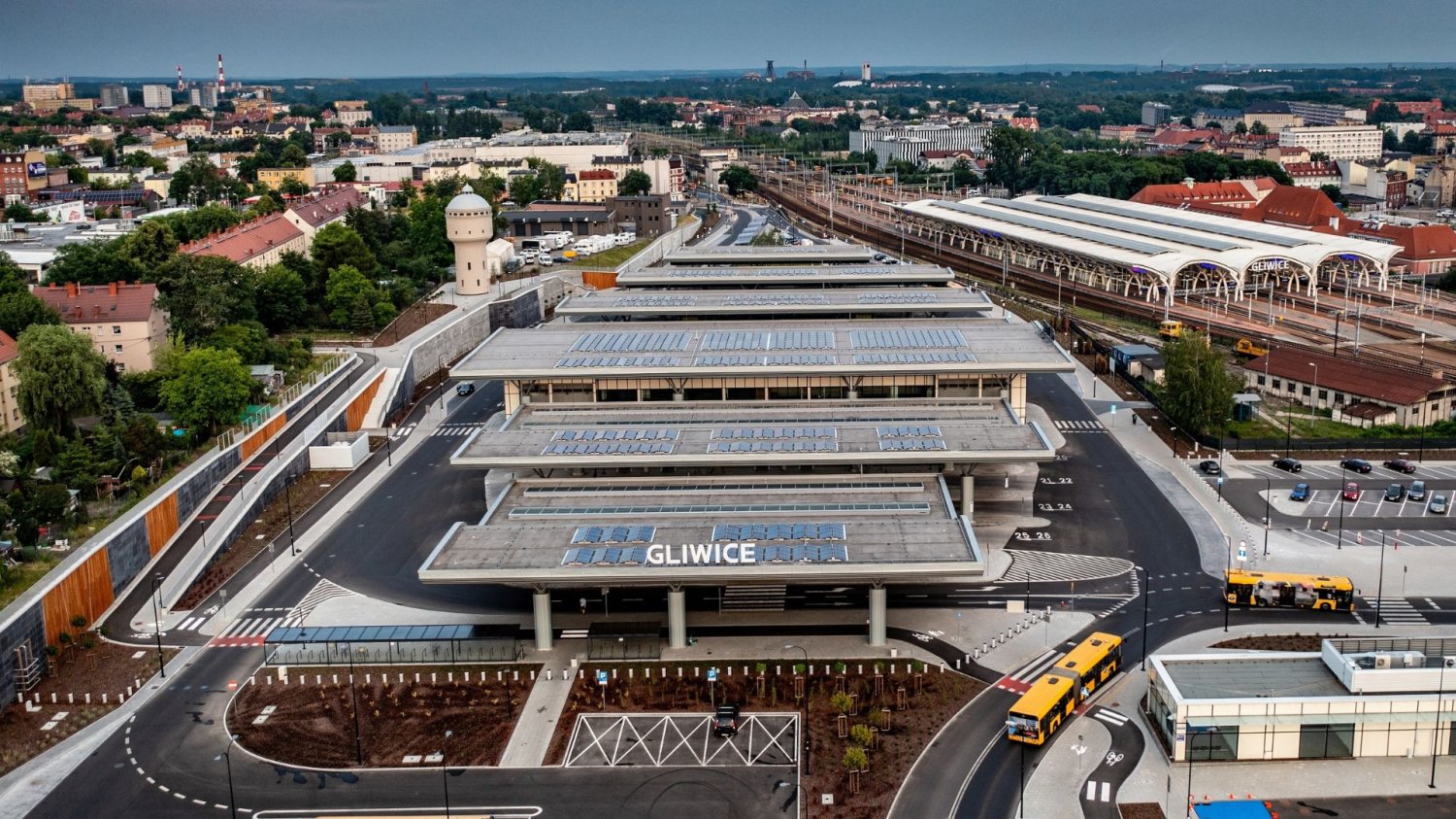 Budynki w centrum miasta Gliwice.