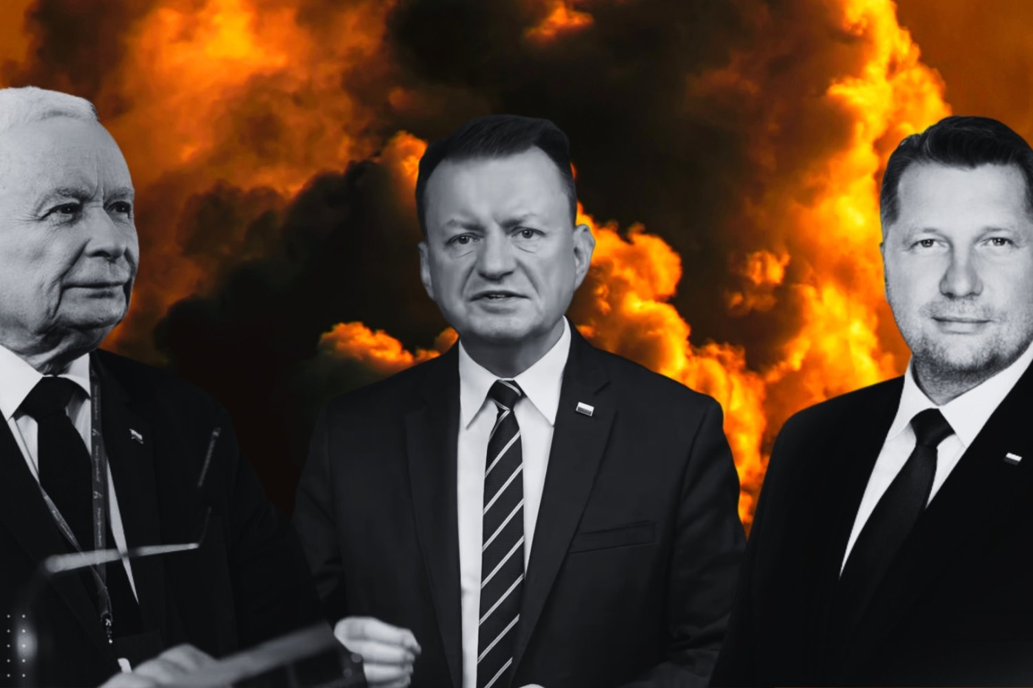 Przeczytałem najnowszą, gorącą ustawę PiS. Głupota i pseudonauka skąpane w absurdzie Jarosław Kaczyński, Mariusz Błaszczak i Przemysław Czarnek na tle dymiącego komina