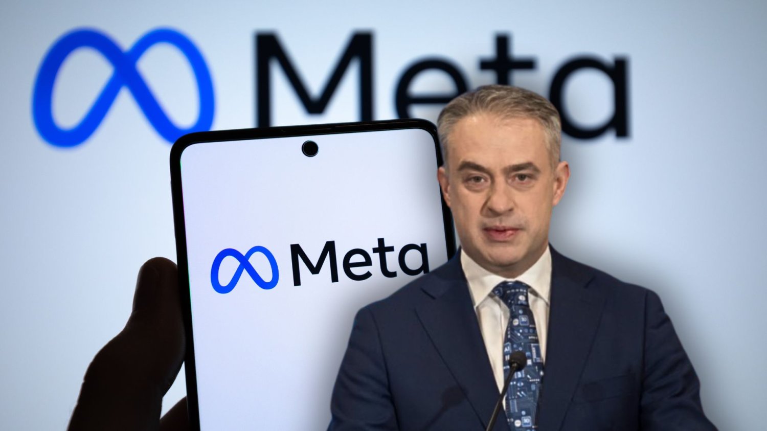 Meta odpowiada po wniosku Gawkowskiego. Rząd domaga się miliardowej kary. Krzysztof Gawkowski, logo mety.