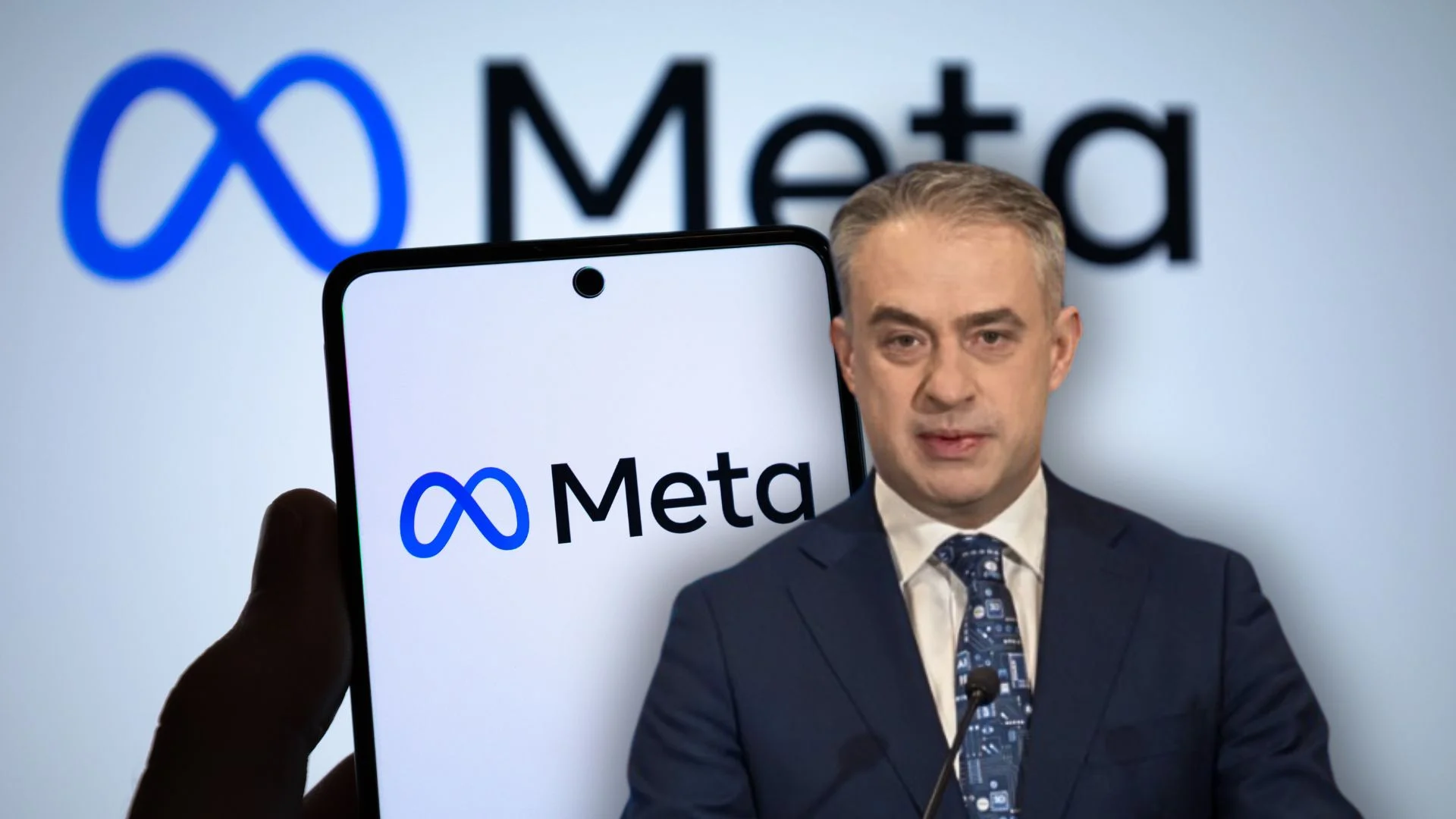 Meta odpowiada po wniosku Gawkowskiego. Rząd domaga się miliardowej kary. Krzysztof Gawkowski, logo mety.