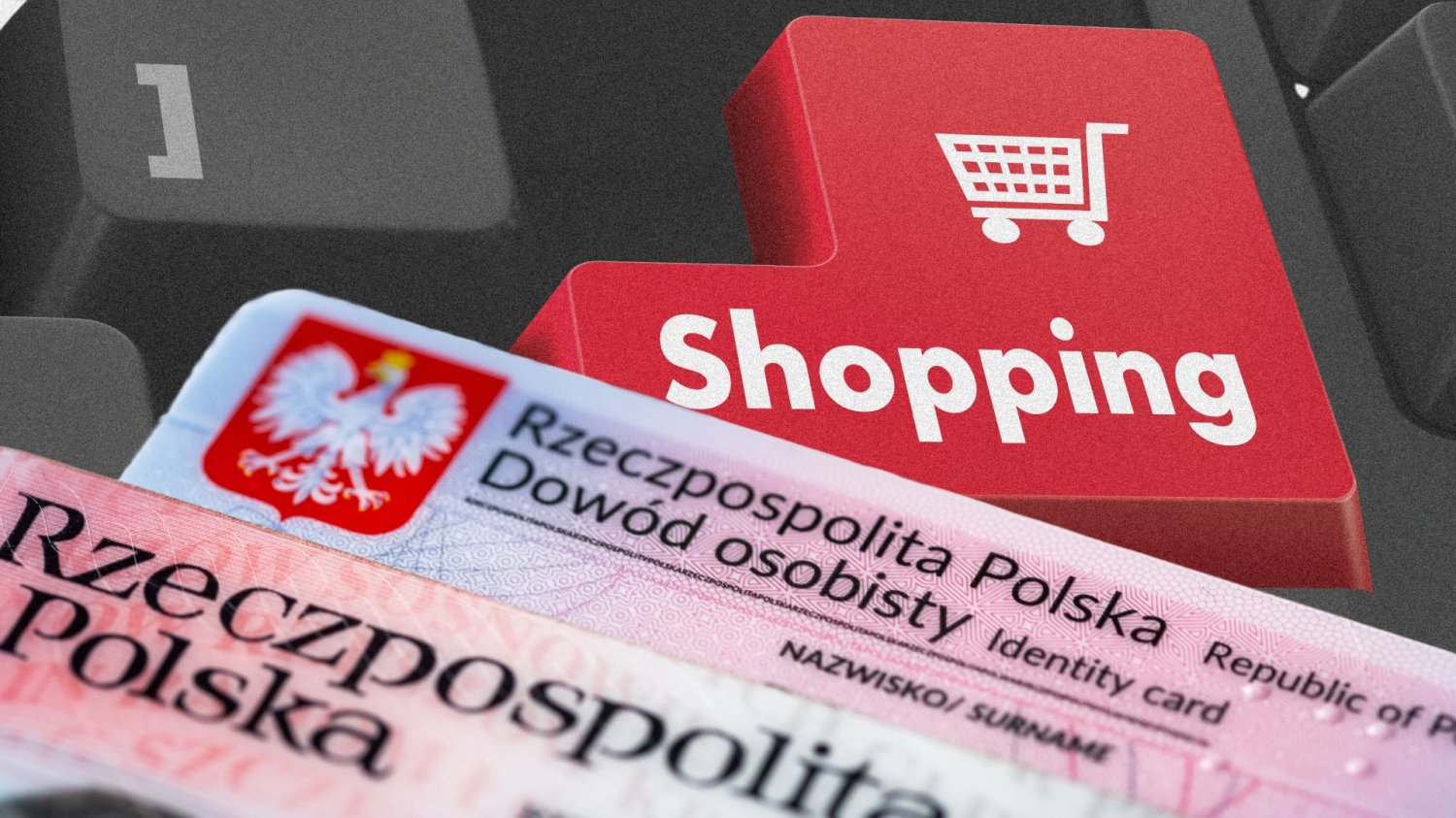 dowód osobisty, klawiatura.