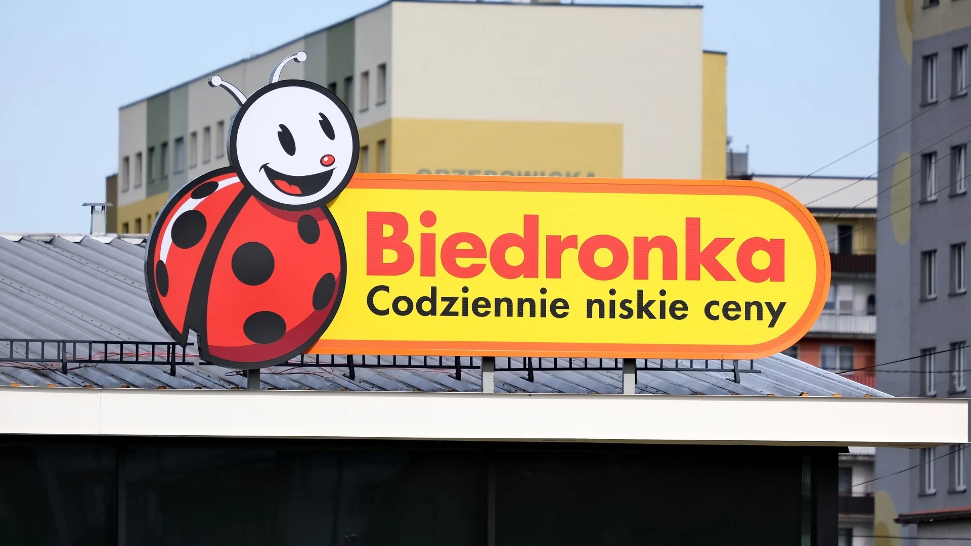 Logo sklepu Biedronka.