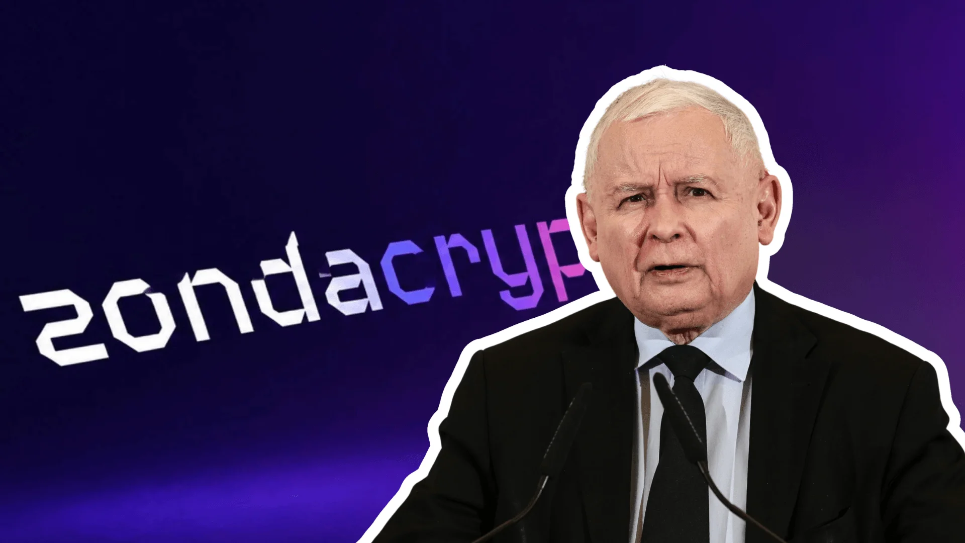 logo zondacrypto i jarosław kaczyński