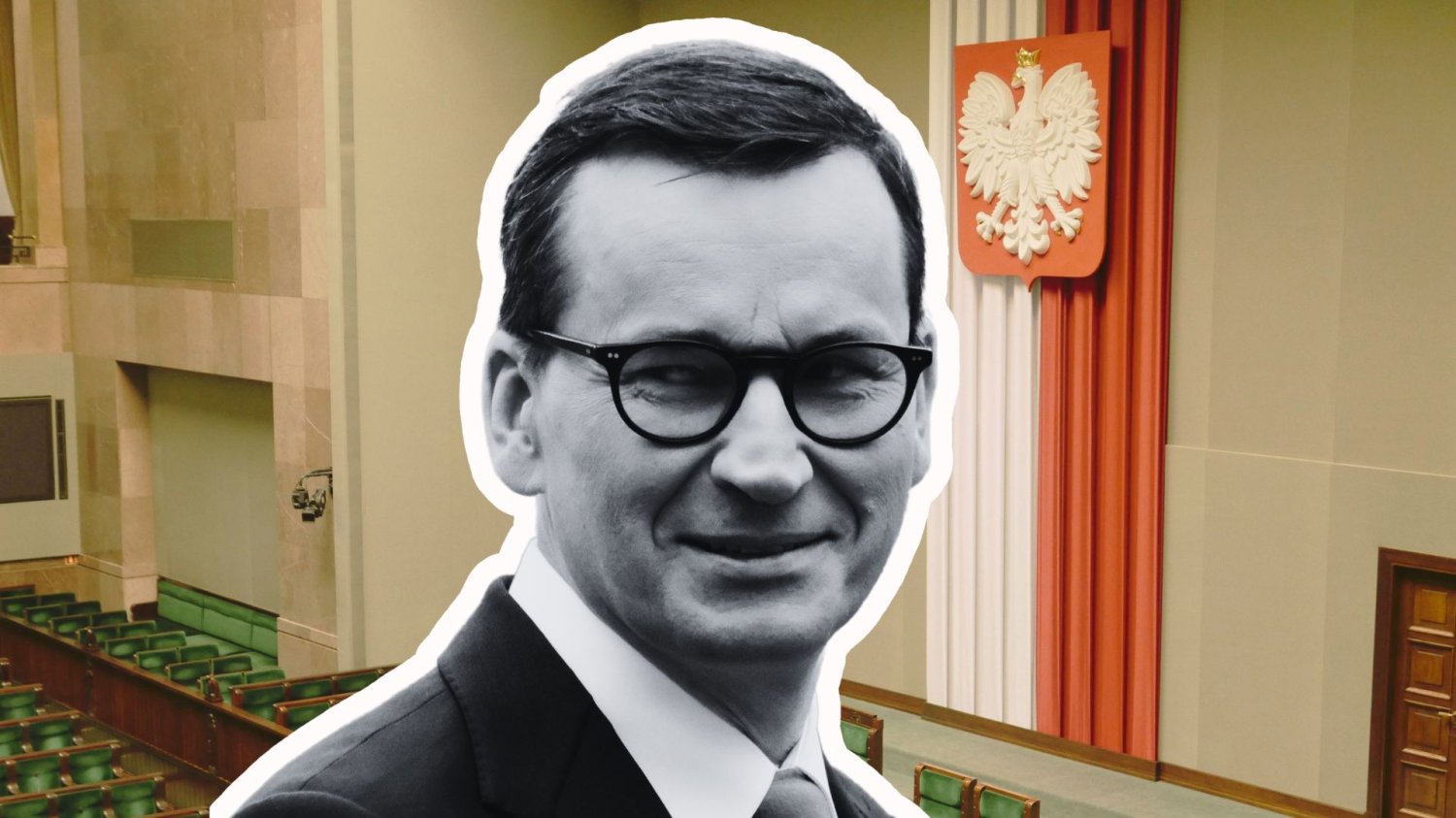 Mateusz Morawiecki na tle sali sejmowej